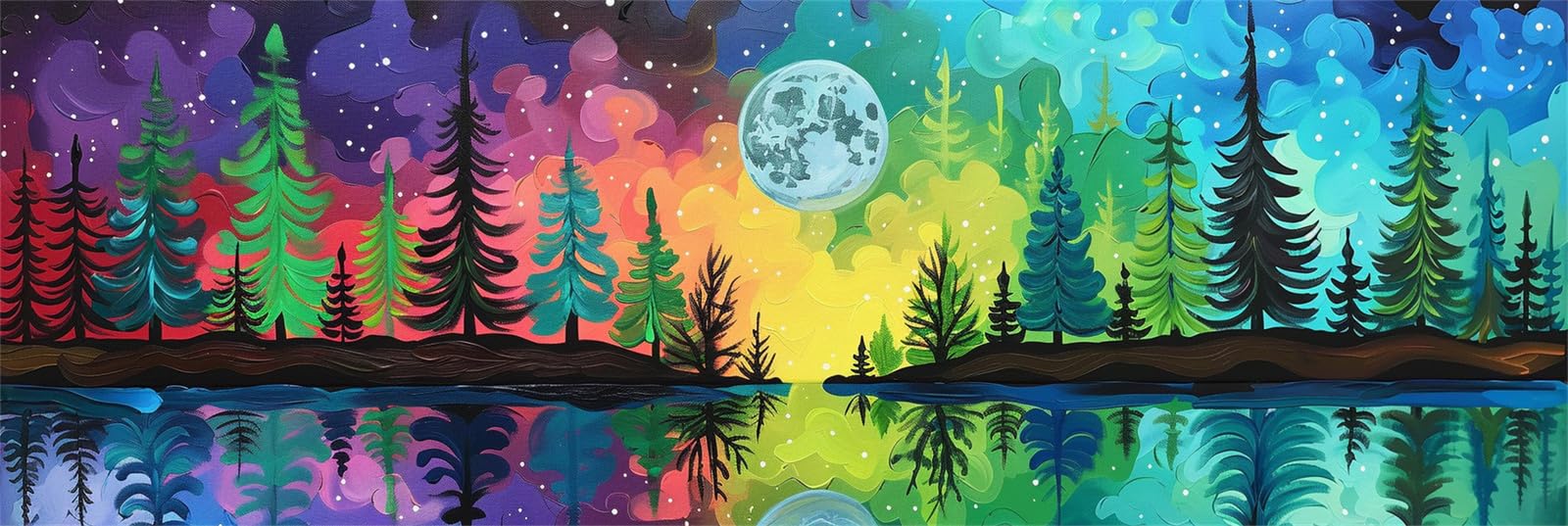 Malen Nach Zahlen Farbe, Mond Malen Nach Zahlen Erwachsene DIY Paint by Numbers Anfänger Kinder Gemälde inklusive Pinsel und Acrylfarben Ölgemälde Leinwand Bastelset für Frau Geschenke, 80x240cm -642