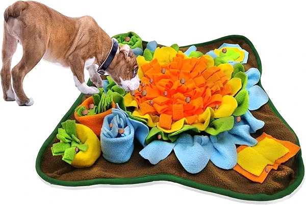 Alibuy Dogs Snuffle Mat Pet Feeding Mats Puppy Sniffing Pad,Cat Doggies Interactive Puzzle Toys for Multiple Breeds Encourages Natural Foraging Skills,Training and Stress Release (Orange)