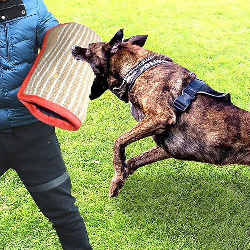 Miniatura 21 de Manga para mordeduras de perro, brazo de entrenamiento, yute, masticable, juguete para K9, trabajo perro, pitbull, pastor alemán, cachorros, perros