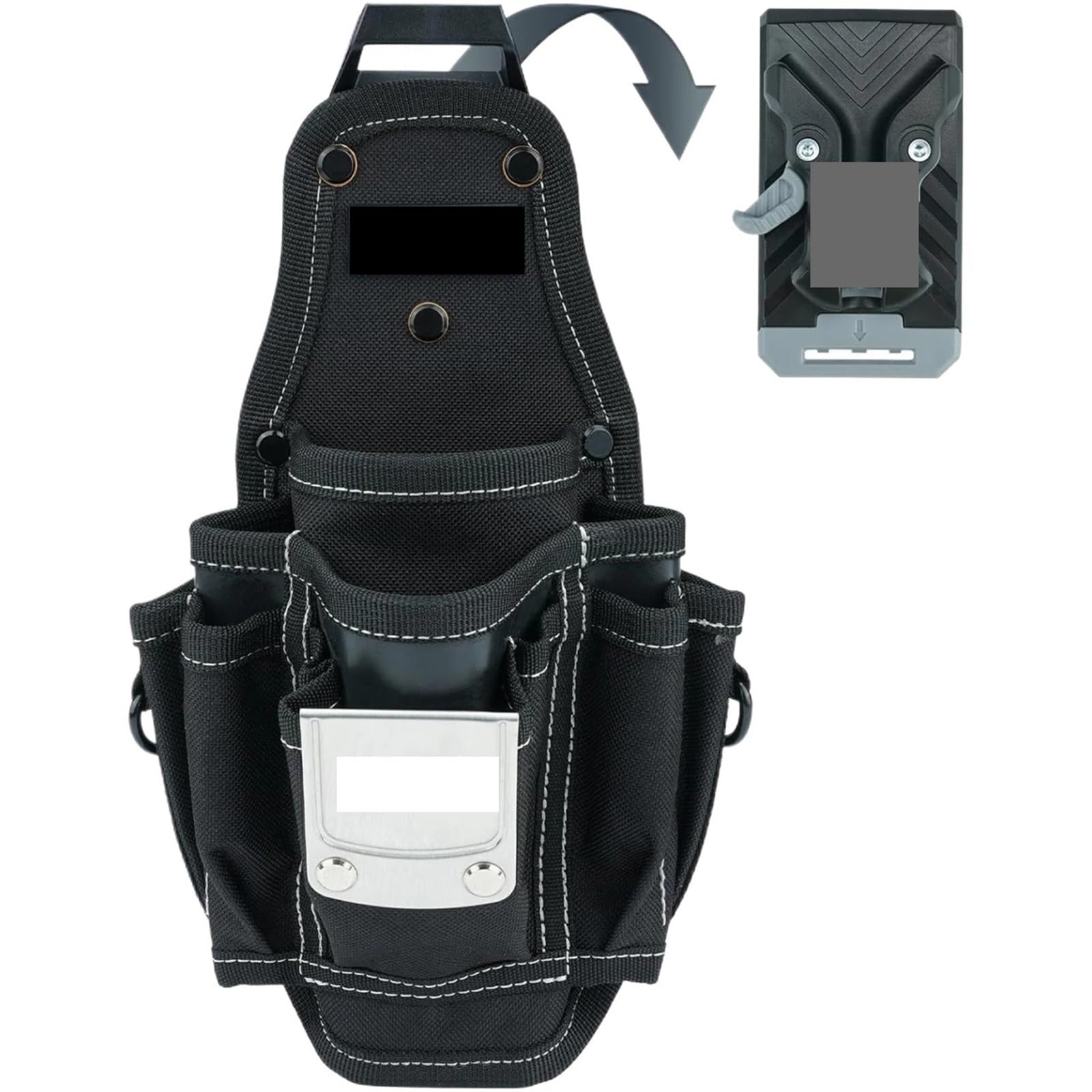 Holster Perceuse Petite pochette à outils avec clip ceinture dégagement rapide. Comprend un de poche plus grand et une boucle for accessoire support d'outil portable sécurisé