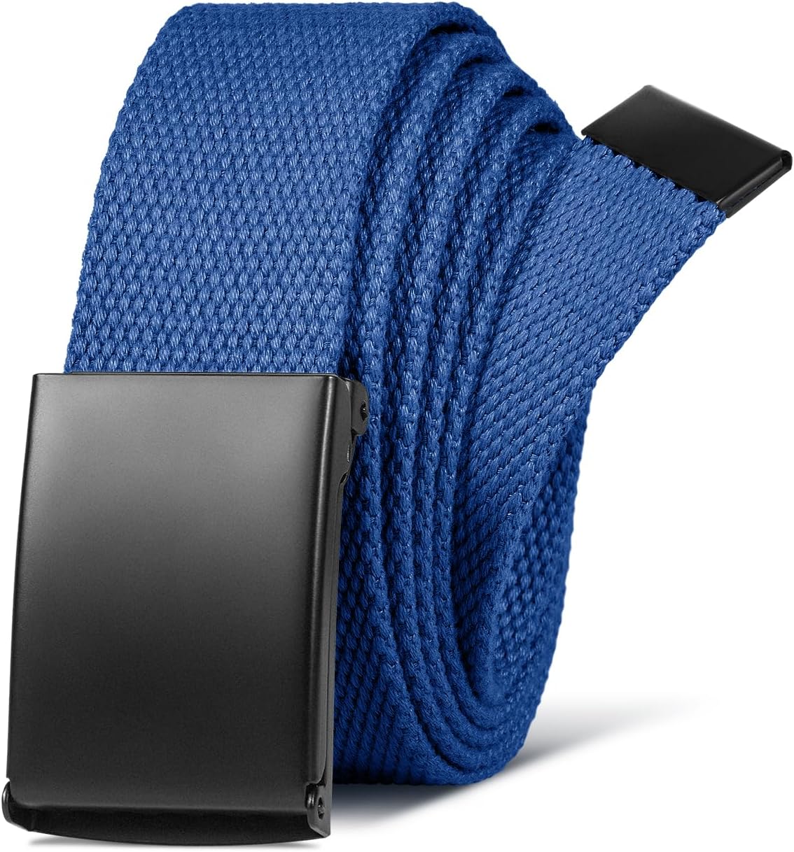 LXMY Mens Belt,Work Belts for Men,Holeless Adjustable Golf Casual Dress Fashion Belts for Men,Black Web Canvas Fabric Belt