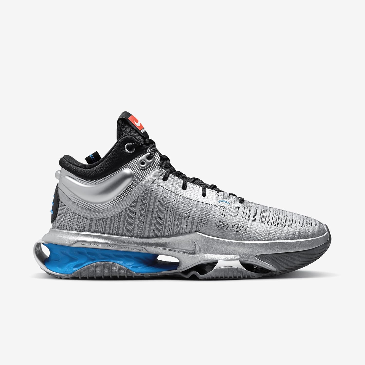 Nike Tênis masculino com cadarço, Prata metálica/azul claro, 40