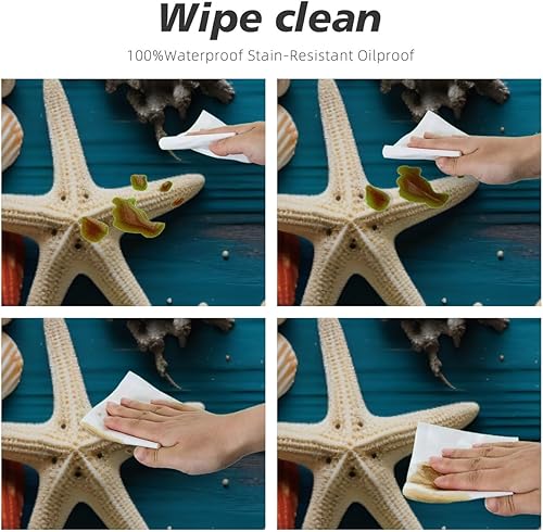 Vista 123 de Pardick Mantel redondo ajustable con diseño de flores de arte en acuarela con mantel elástico, mantel elástico redondo, impermeable, lavable, se