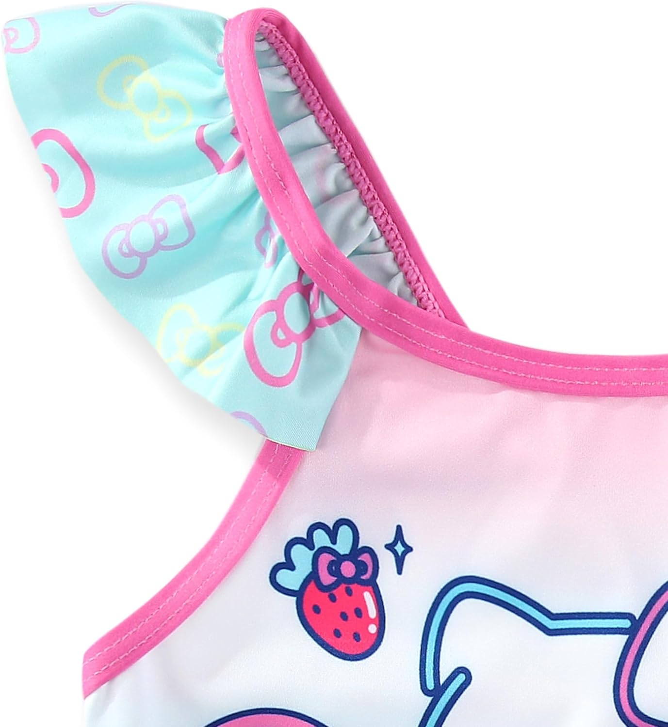 Hello Kitty Sanrio Girls UPF 50+ Bathing Suit Tankini and Bikini Bottom Swimsuit Set for Big Kids