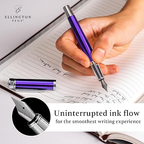 Vista 36 de Juego de pluma estilográfica de lujo, plumas estilográficas para escribir, punta media suave, incluye convertidor de tinta recargable, 3 cartuchos