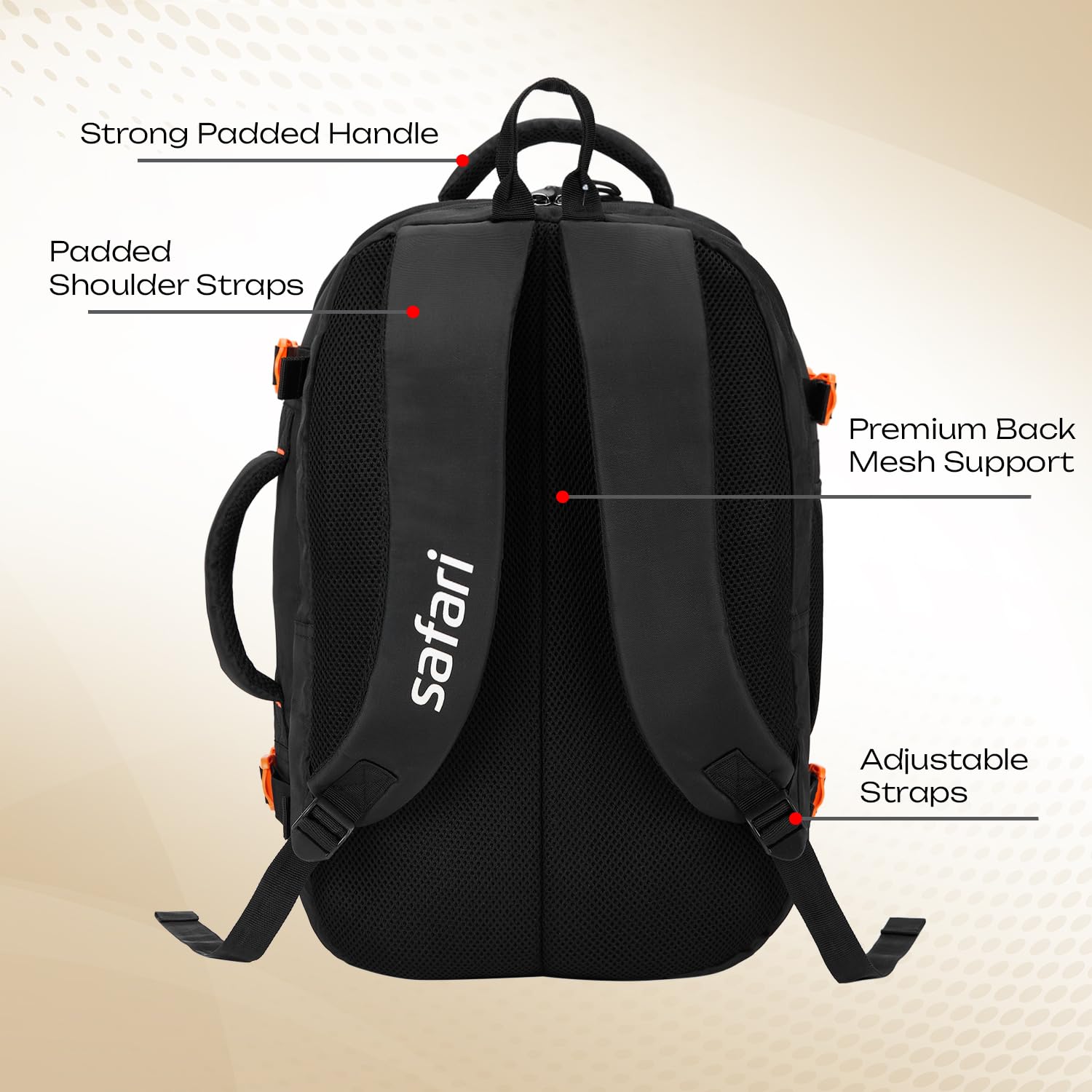 Safari Weekender 45L Expandable Overnighter Casual Hiking Travel Backpack Large size Laptop Bag for Man and Women with suitcase compartment, Ideal for Office Use, Work Trips, College, boys and girls — Amazon image 6