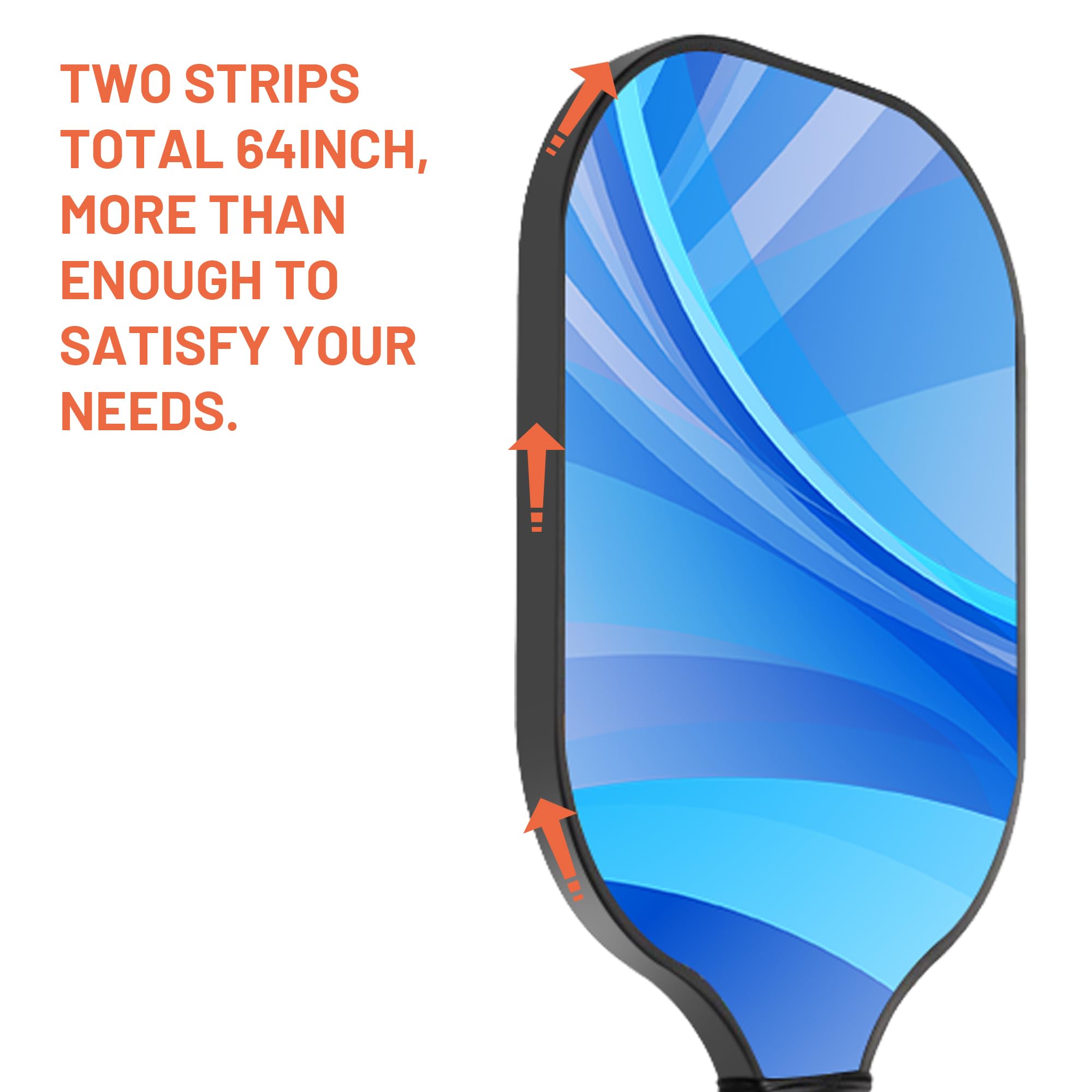 Nastro Protettivo Per Pickleball Paddle - 75,9 Cm, Spessore 16 Mm, 7 Colori (nero Satinato)