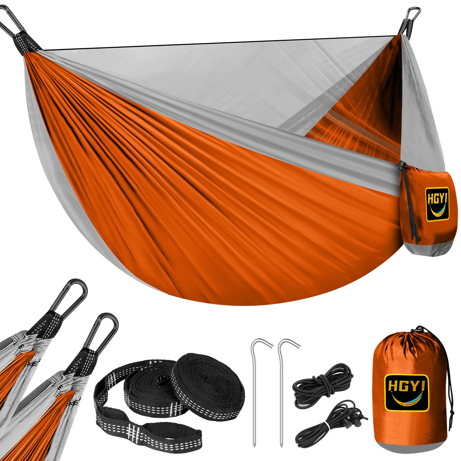 Camping Hammock Mosquito Net,Double &amp; Single Portable Hammocks Hammocks with 2 Tree Straps,Hammock Tent for Travel Camping,Camping Accessories for Indoor Outdoor Hiking Backpacking Backyard Beach