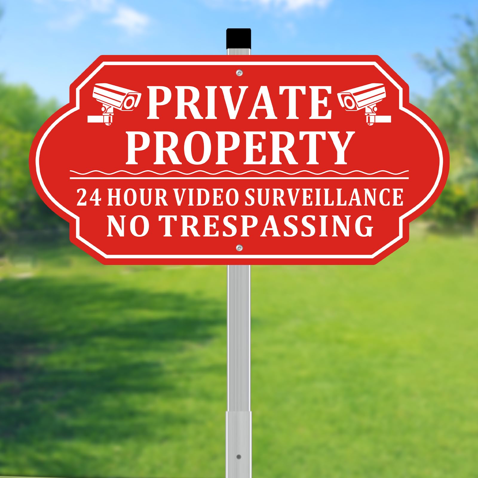 No Trespassing Signs Private Property, Video Surveillance Sign, No Trespassing Video Surveillance Signs, Aluminum Camera Signage for Property with