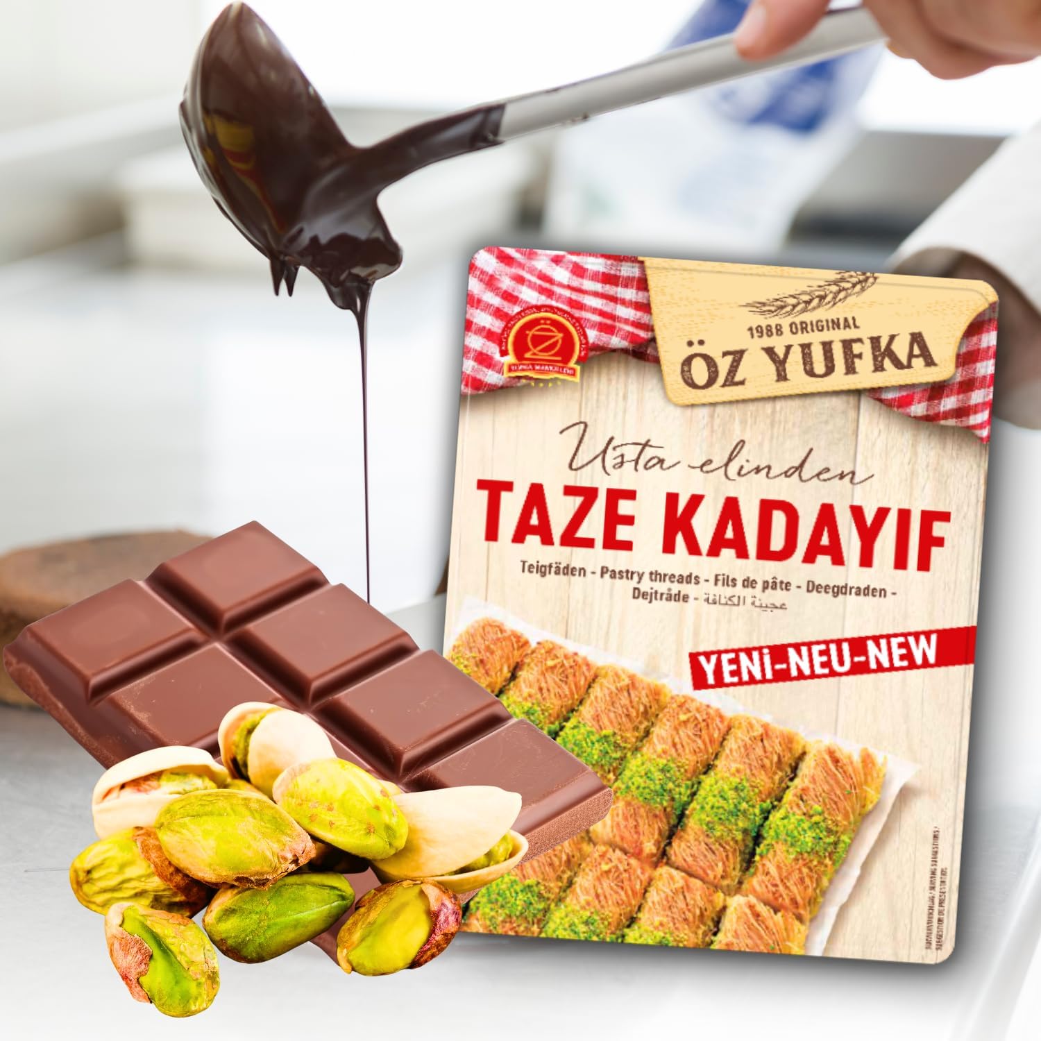 Masa filo rallada kadaifi kataifi fresco 400 g para chocolate Dubai