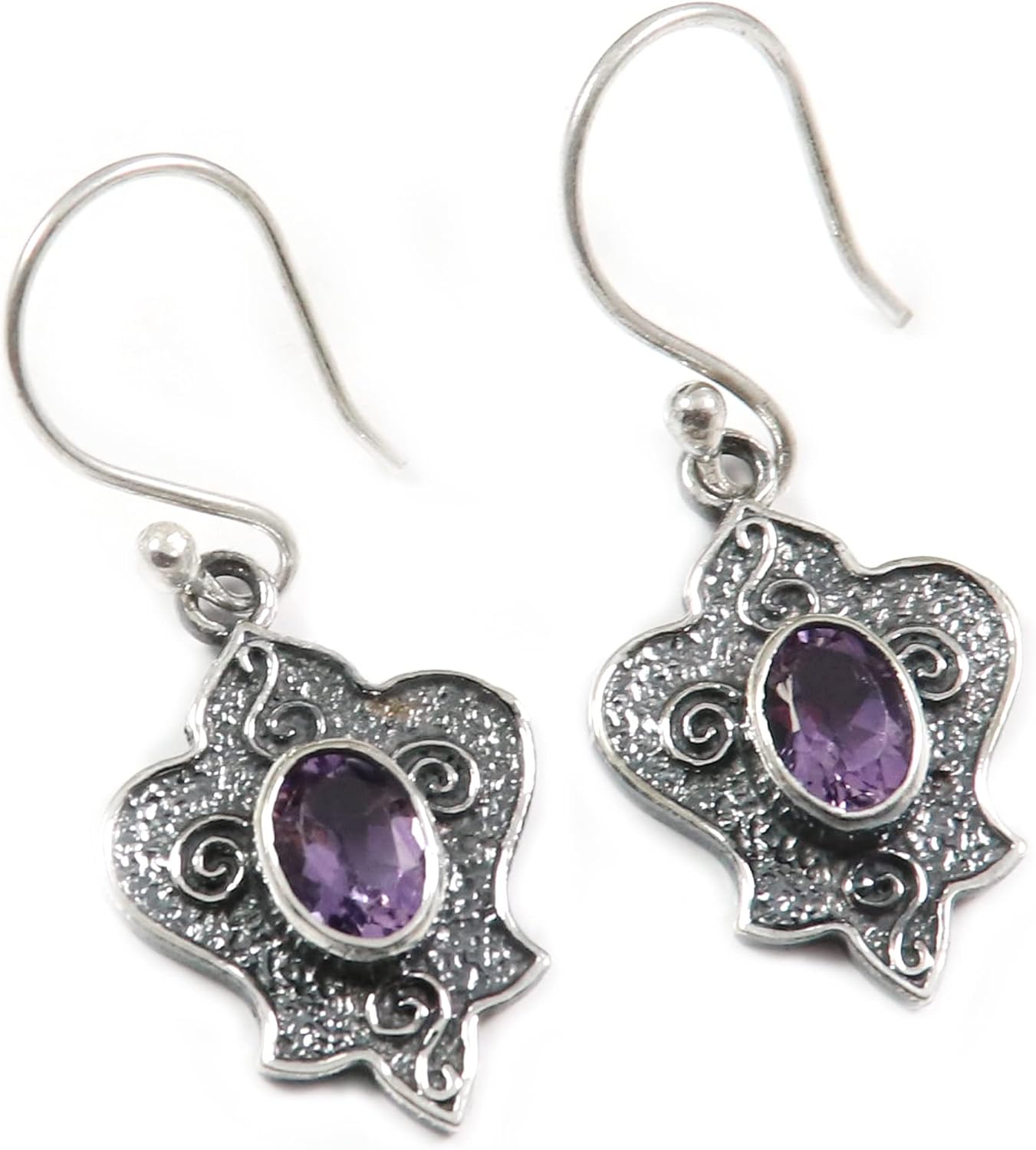 Goyal Exports 925 Sterling Silver Amethyst Faceted Carnelian Garnet Faceted Black OnyxGemstone Silver Drop/Dangle Earring Handmade Jewelry SEG120