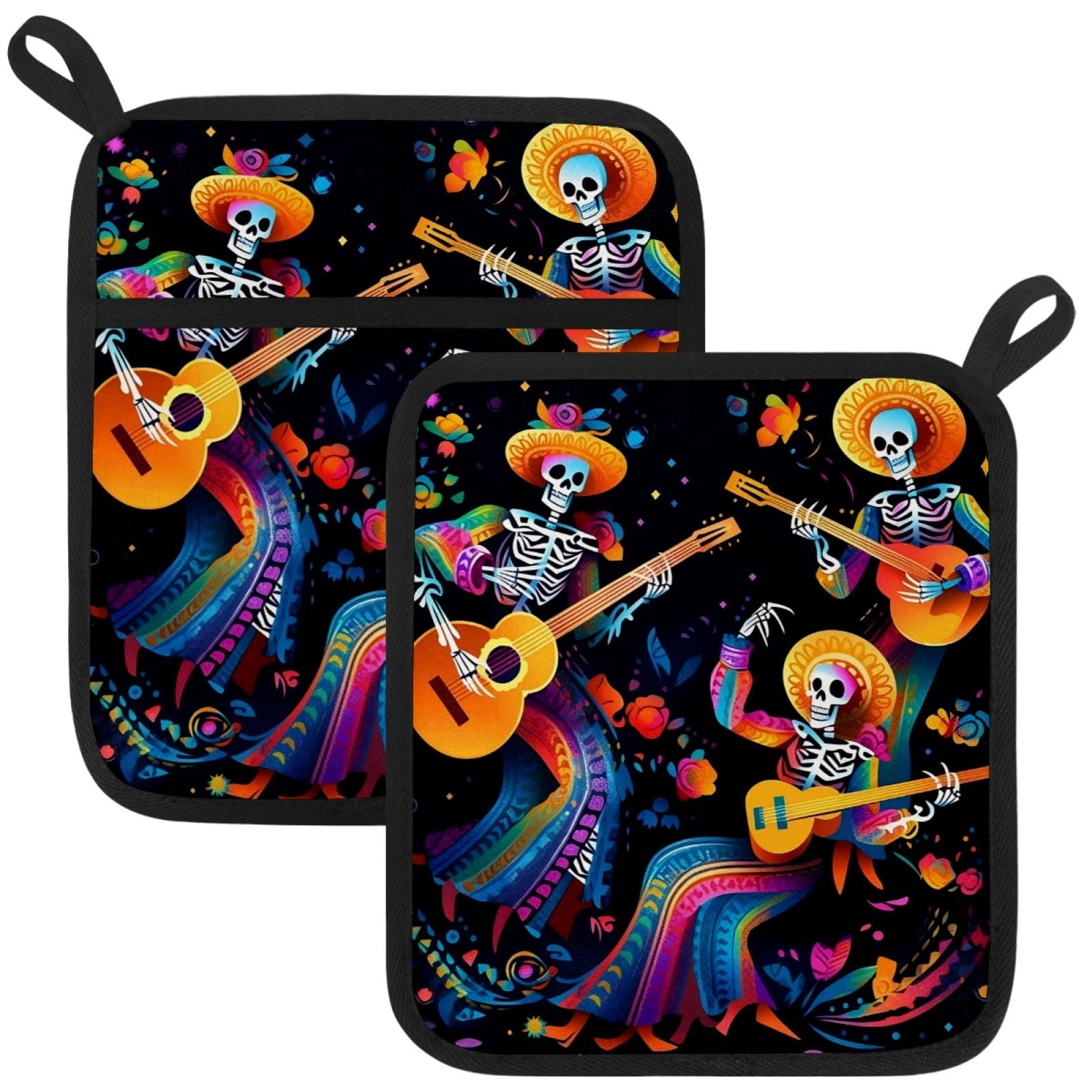 VAPOKF Skeleton Bands Pot Holder, Heat Resistant Oven Cloths, Potholders & Oven Gloves, for Kitchen Cooking & Baking, Thick & Safe, Protection of Hands From Hot Utensils