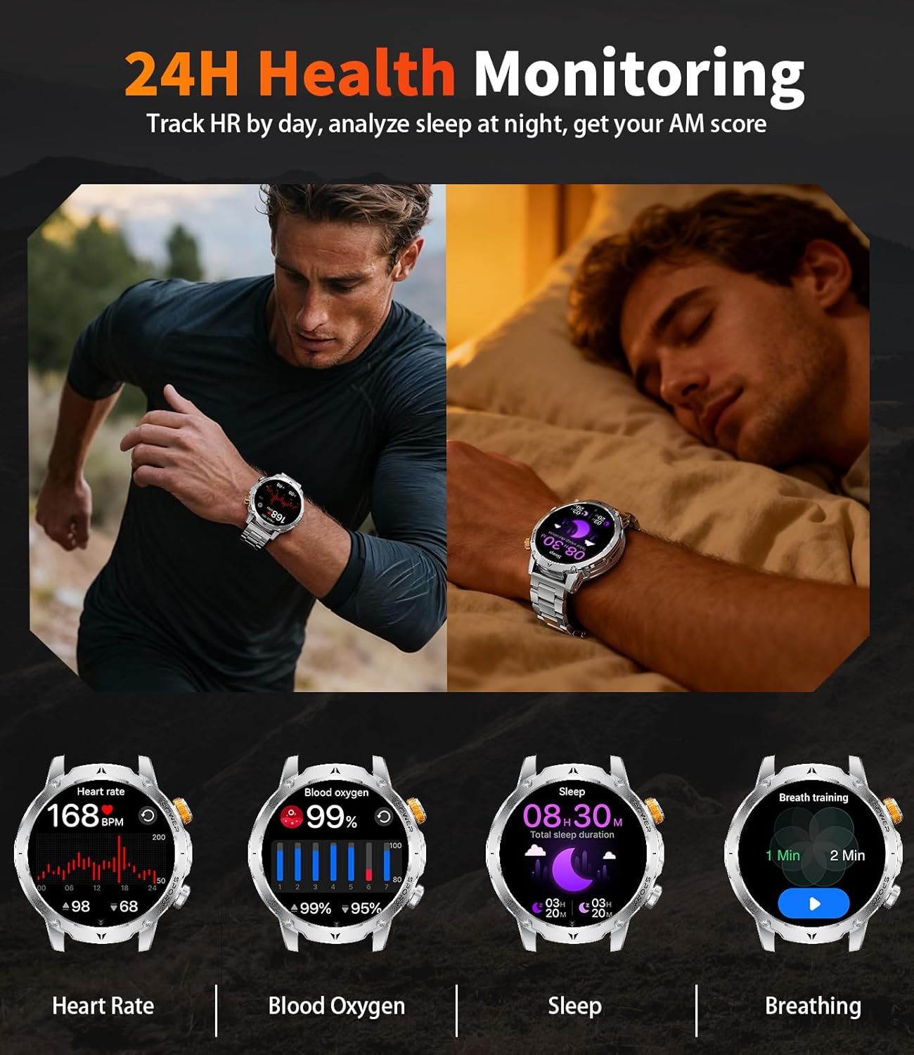 LIGE Smart Watch EF24-B showing health monitoring features
