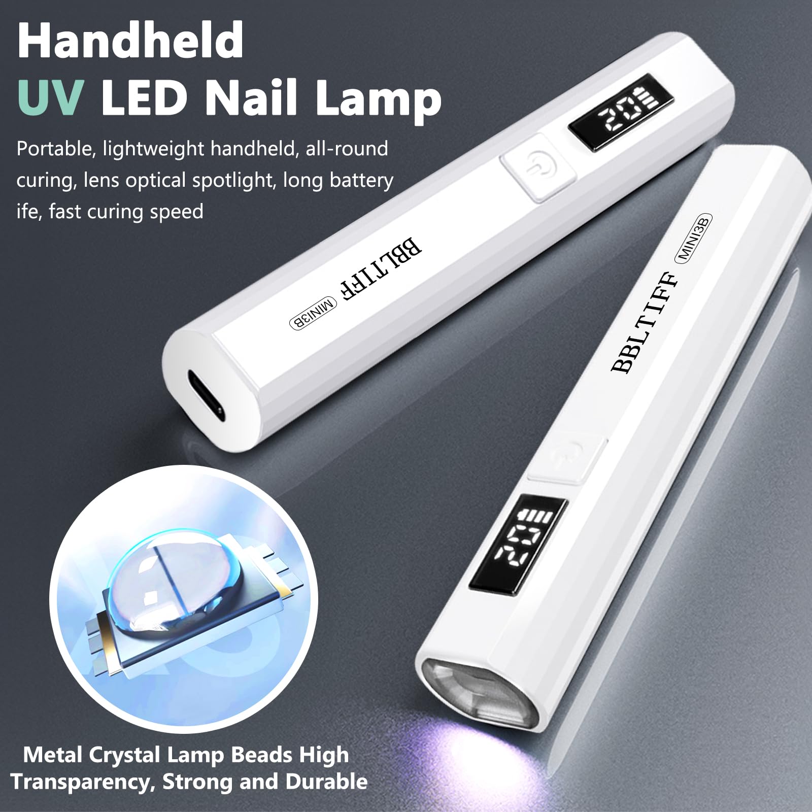 Mini Lampada UV LED Unghie, Lampada per Unghie con Cavo di Ricarica USB e Supporto Pieghevole, Lampada Gel Unghie, USB Ricaricabile & 30/60S Timer, Lampada UV Unghie per ai Principianti