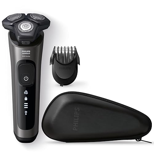 Philips Norelco Shaver 6000, afeitadora recargable en seco y húmedo con estilizador de barba 2 en 1 (5 ajustes de longitud) y recortador de