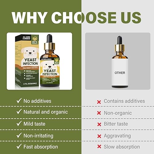 Miniatura 7 de AiRunTech Tratamiento de infección por levaduras para perros, tratamiento de infección de oído de perro con ingredientes naturales, cuidado suave,