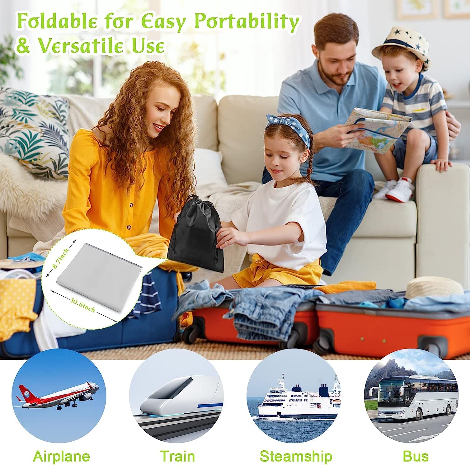 Poggiapiedi Per Bambini Per Aereo E Viaggi - Amaca Portatile, Leggera E Pieghevole