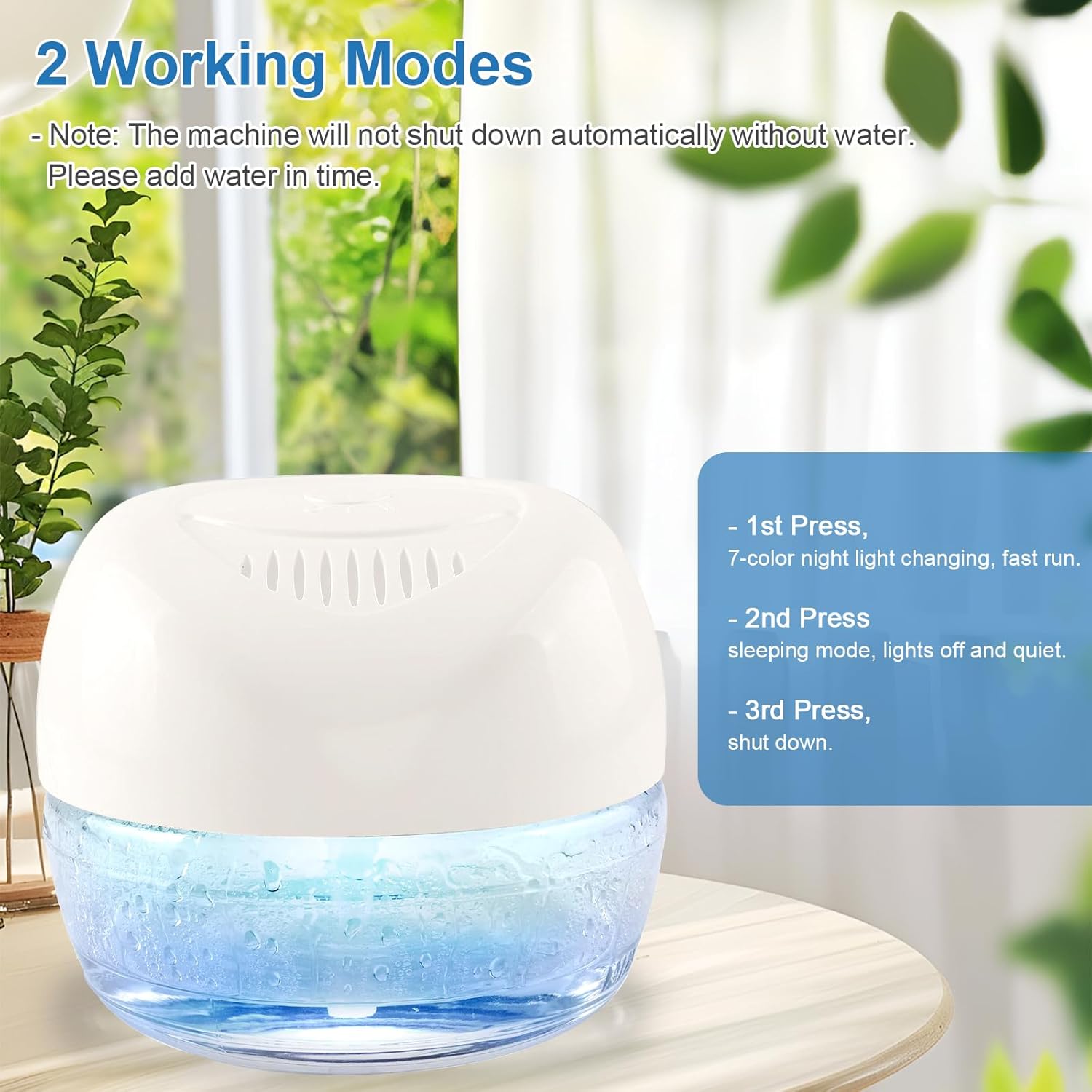 4-Pack Water-Based Purifier Air Washer, Air Revitalizer & Fresh Aire Freshener, Air Fresher with 7 LED Color Changing Mood Light for Rooms