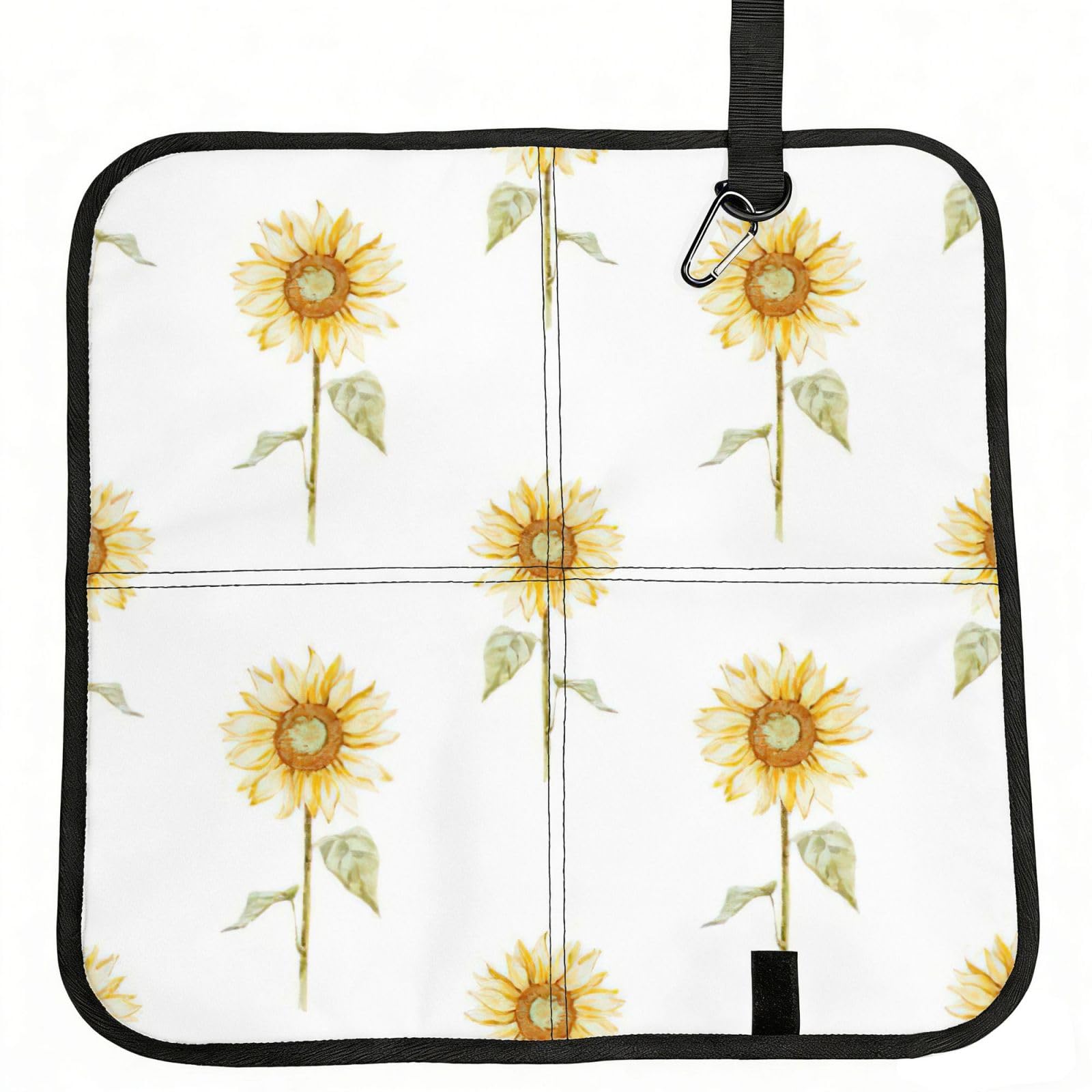 PPHGUT Blossoming Sunflower Print Foldable Seat Cushion Waterproof Portable Chair Pad Travel Outdoor Picnic Camping