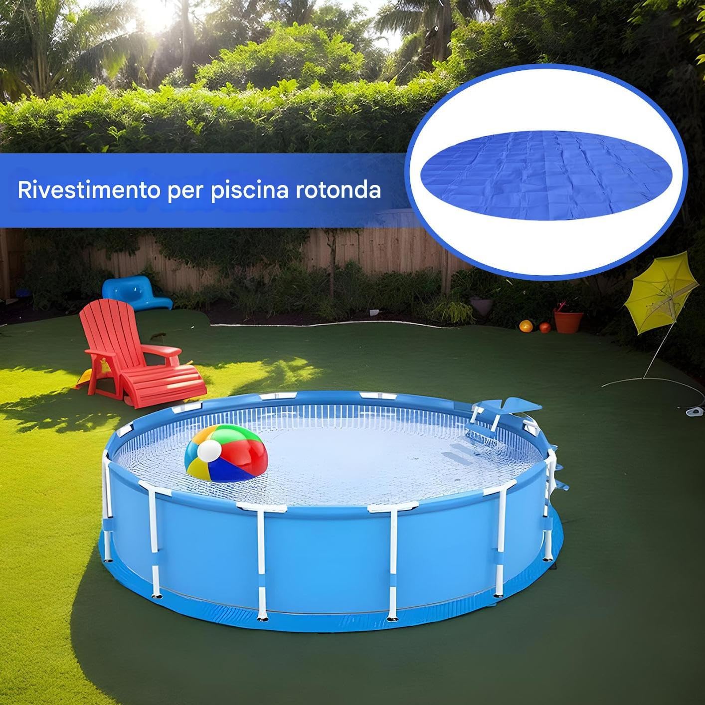 Tappetino Da Rivestimento Piscina Telo In Tessuto Impermeabile Antiforatura | Tappetini sottopiscina per esterno Da Esterno Giardino Prato Cortile Terrazza Mobili Attrezzatura Vasca Idromassaggio
