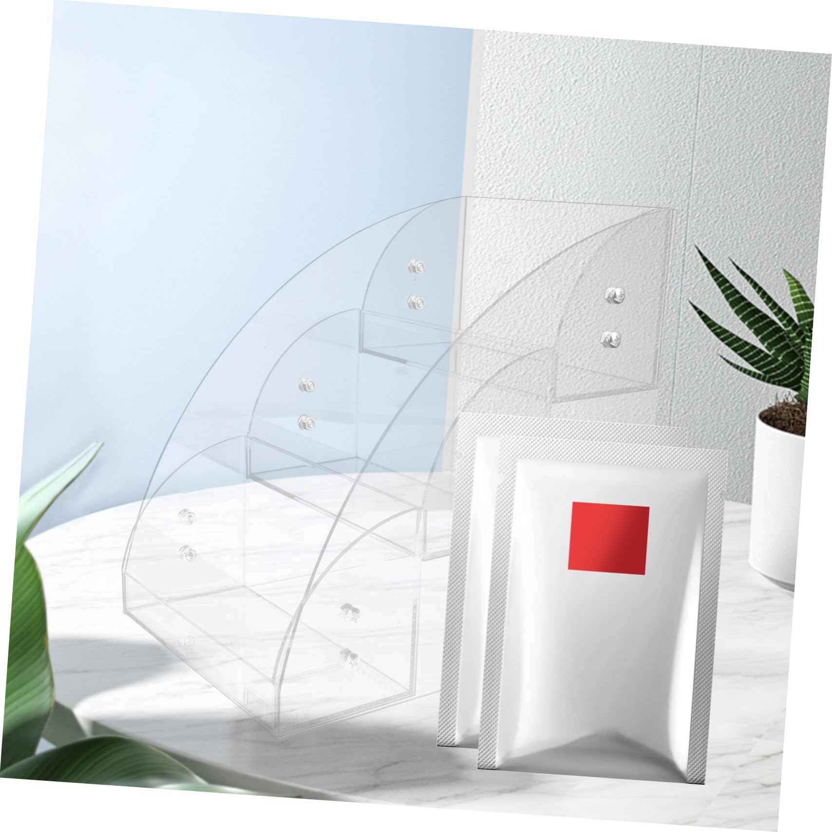 Transparente Make-up-organizer-box Aus Kunststoff Für Kosmetik Gesichtsmasken Und Hautpflege Geeignet Für Schminktisch Oder Badezimmerarbeitsplatte