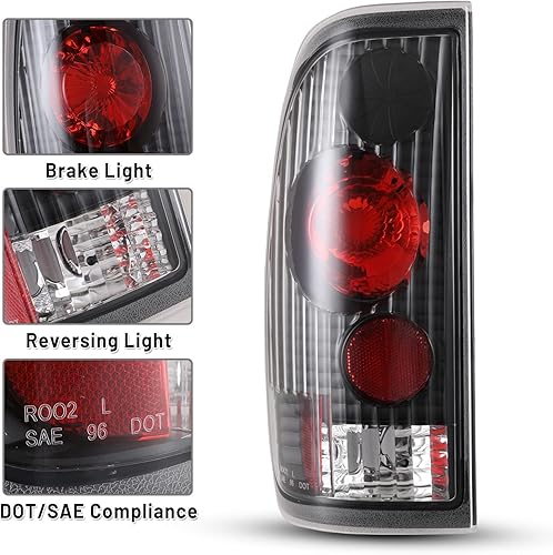 Miniatura 4 de Luces traseras compatibles con Ford 1997 1998 1999 2000 2001 2002 2003 F-150/F-250/F-350 Styleside XLT XL XLR Lariat Outlaw KingRanch Highine luces