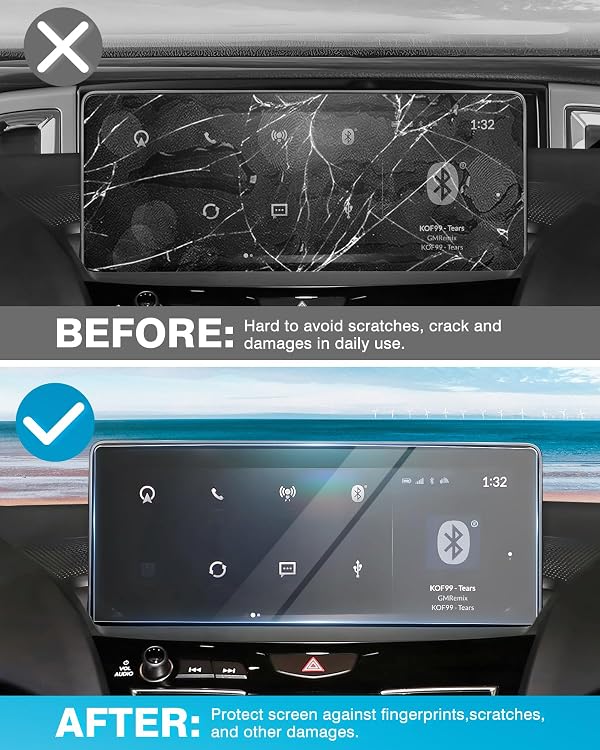 Karltys Upgrade 2 Pack Acura MDX Screen Protector 2022-2026, 12.3 Inch Touchscreen Tempered Glass for Acura Navigation Screen Protector for MDX Accessories by Karltys - Image 3