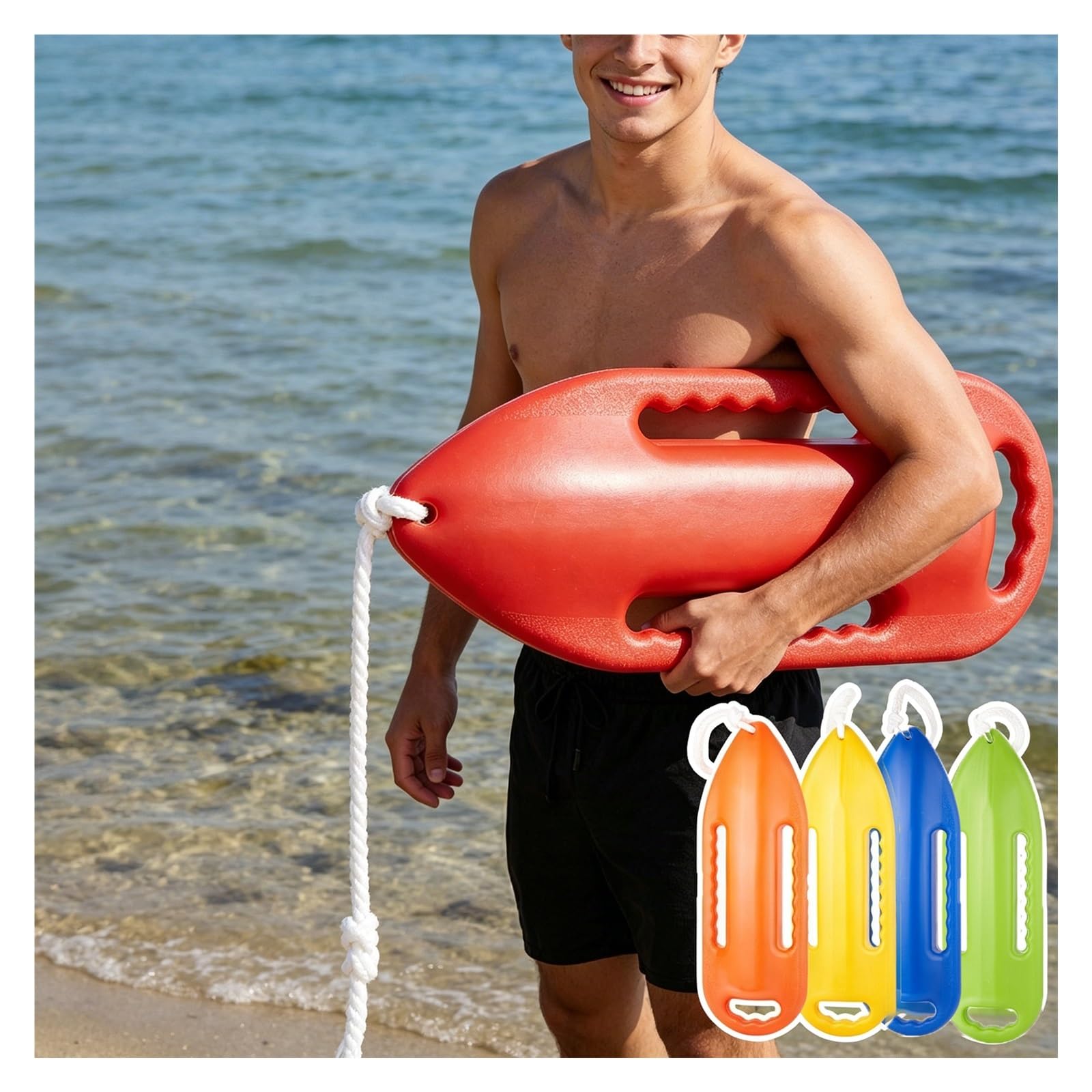 HAIXHX schwimmboje Rettungsschlauch Rettungsboje für Rettungsschwimmer, 28/33 Zoll, gut sichtbare, mehrfarbige Schwimmboje, Nicht aufblasbare Schwimmhilfe mit Griffen(Orange,84 * 28cm/33i*11in)