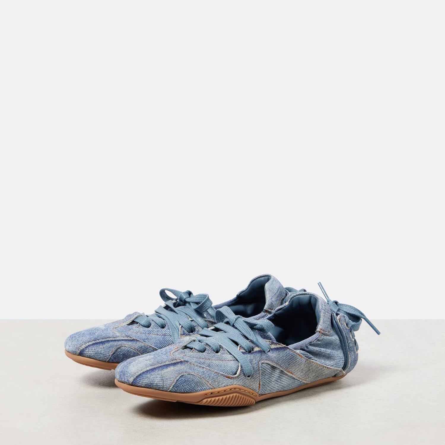 Arqa Women's Lace-up Fashion Ballerina Sneakers Decorative Lacing Back Dressy Ballet Flat Sneakers Comfortable Outgoing Tennis Walking Casual Shoes - Image 3