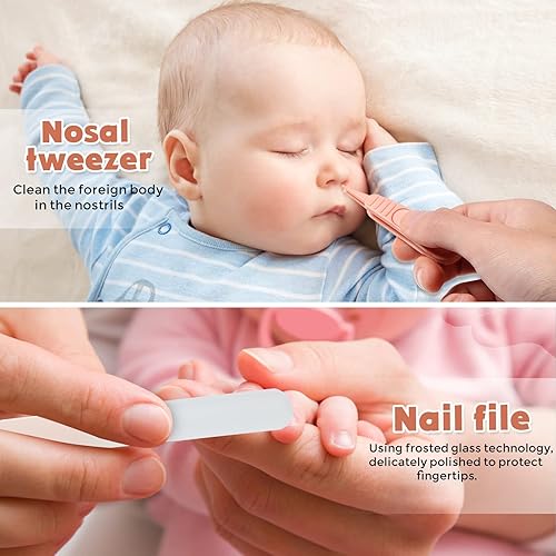 Miniatura 4 de Juego de cortaúñas para bebé con bonito estuche, kit de lima de uñas y uñas de los pies para manicura y pedicura para recién nacidos, regalo de aseo