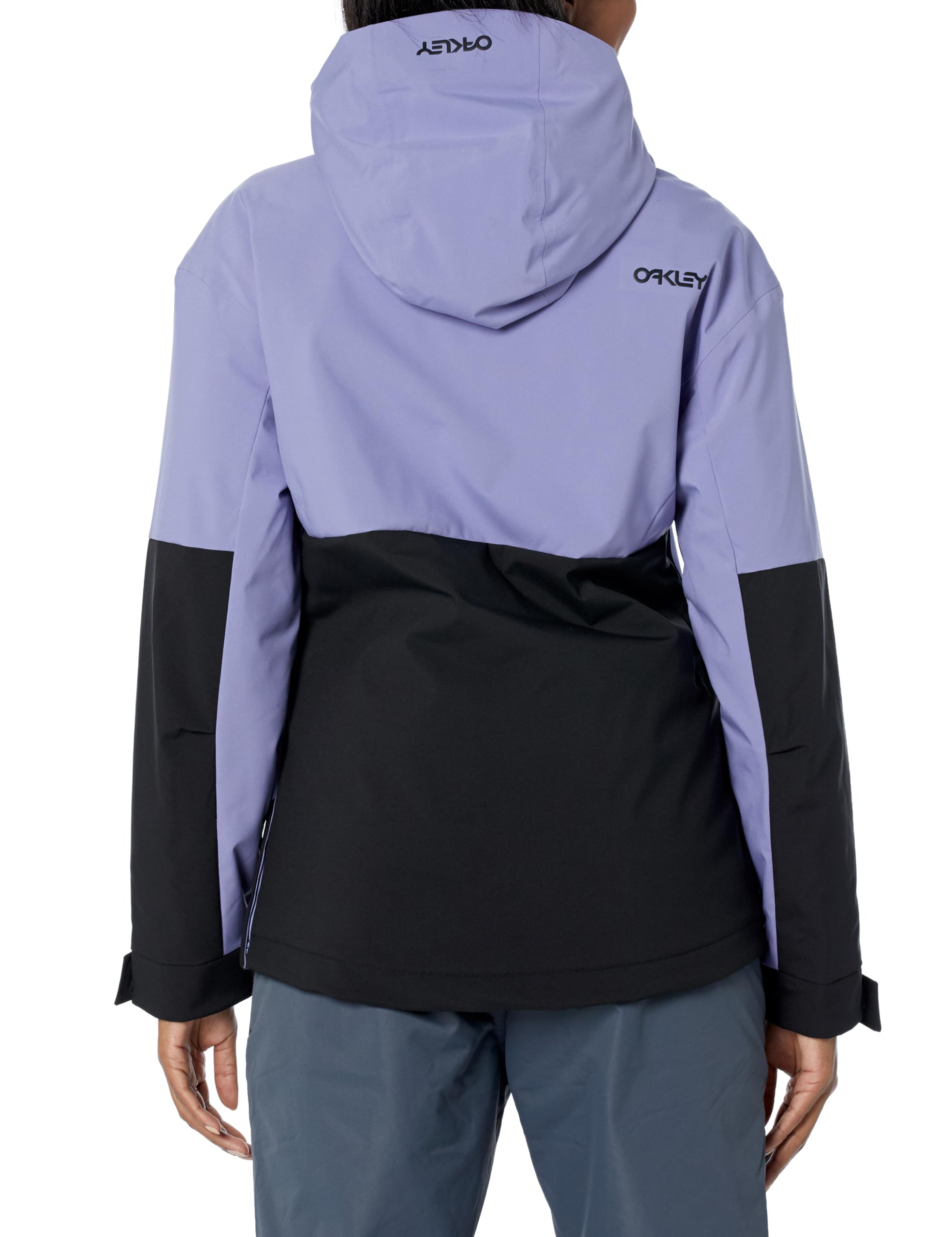 Oakley Women's Thermonuclear Protection Throwback Thursday Insulated Anorak Jacket, Blackout/New Lilac, Medium