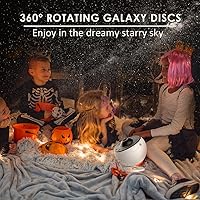 Vista 6 de Proyector de estrellas, proyector de galaxia planetario para decoración de dormitorio, luz nocturna de cielo estrellado con 12 discos Galaxy
