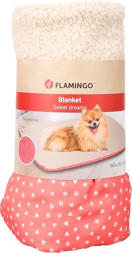 FLAMINGO Couverture LIEF Rectangle Beige & Rouge 100x70x2cm