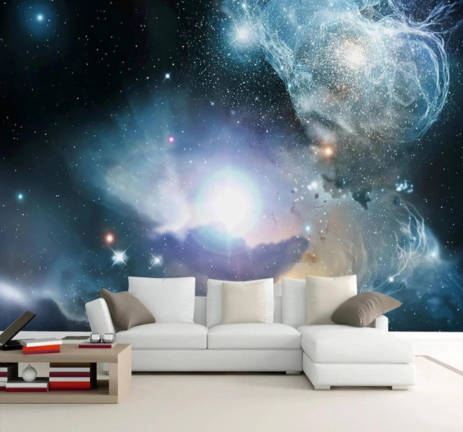 XLMING Beautiful Three Dimensional Sci Fi Starry Sky Universe 3D Wallpaper Luxury Home Dining Decor Paste Sofa Living Room The Wall for Bedroom Mural-400cm×280cm