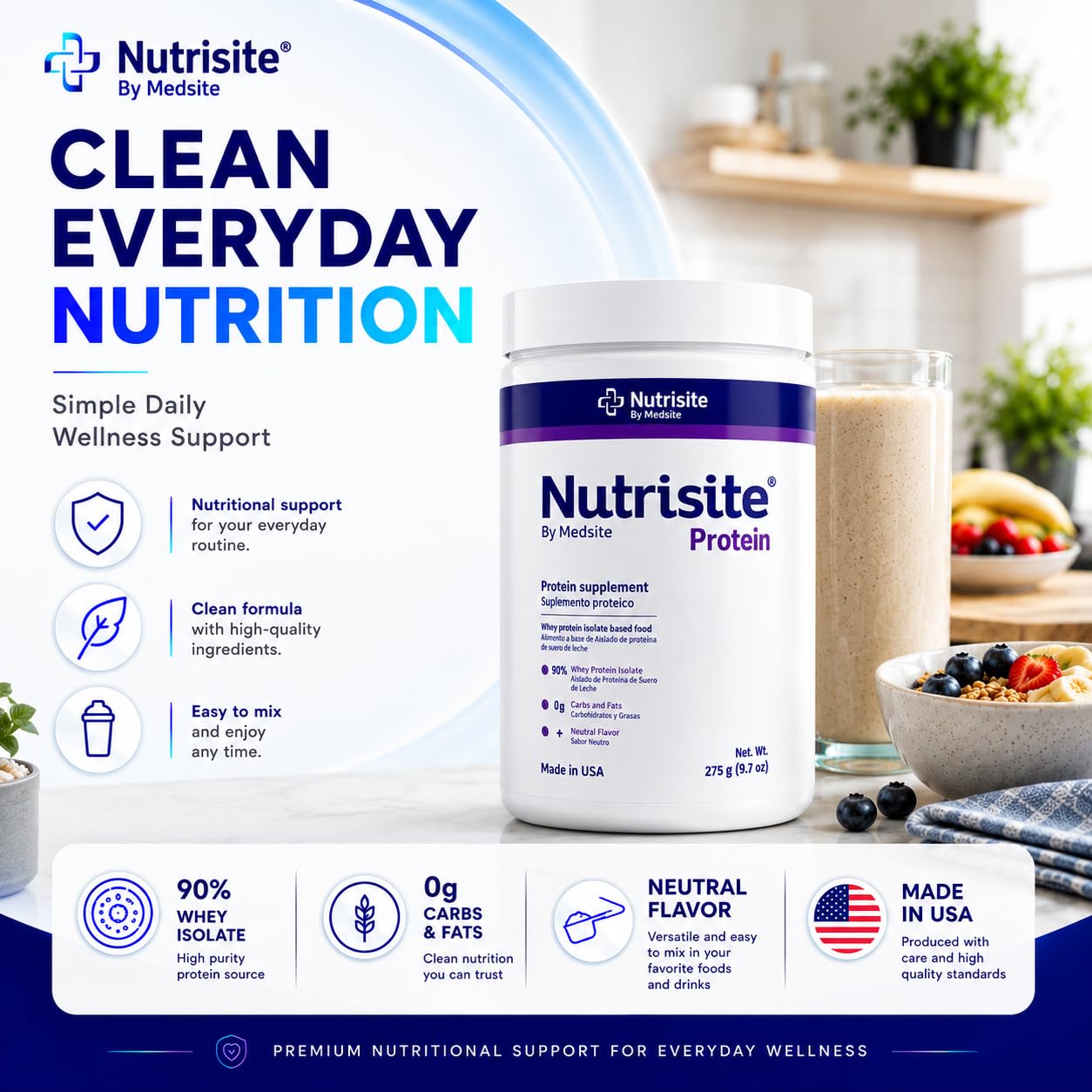 Nutrisite Whey Protein Isolate Powder for Daily Nutrition 9.7 oz — Amazon image 4