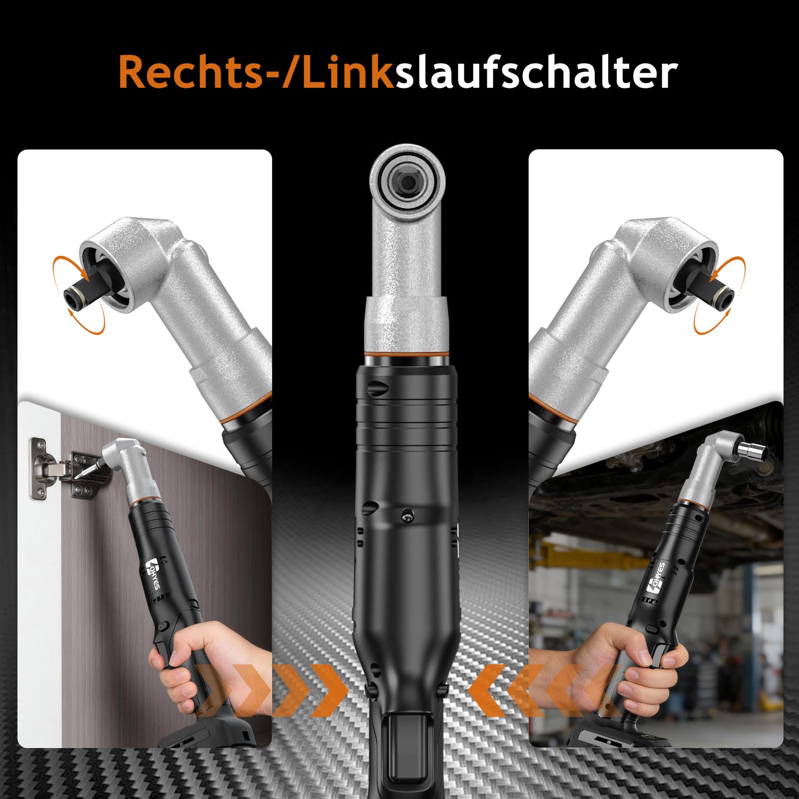 Akku-WinkelKombischrauber für Makita 18V – Mit 1/2" Stecknuss- & 1/4" Bit-Antrieb 6 Geschwindigkeiten 360° schwenkbarer Kopf – für Auto, Handwerk & Heimwerken (ohne Akku)