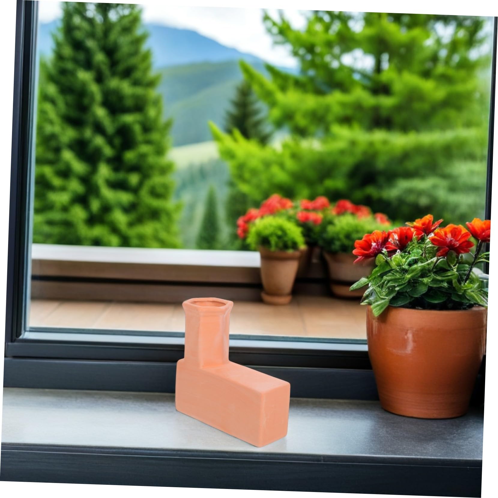 Picchetti Autoirriganti per Piante, 1 Coppia, Terracotta Marrone | Controllo Preciso Dell’acqua, per Spazi Verdi Interni ed Esterni, Aiuta a Mantenere L’umidità del Suolo