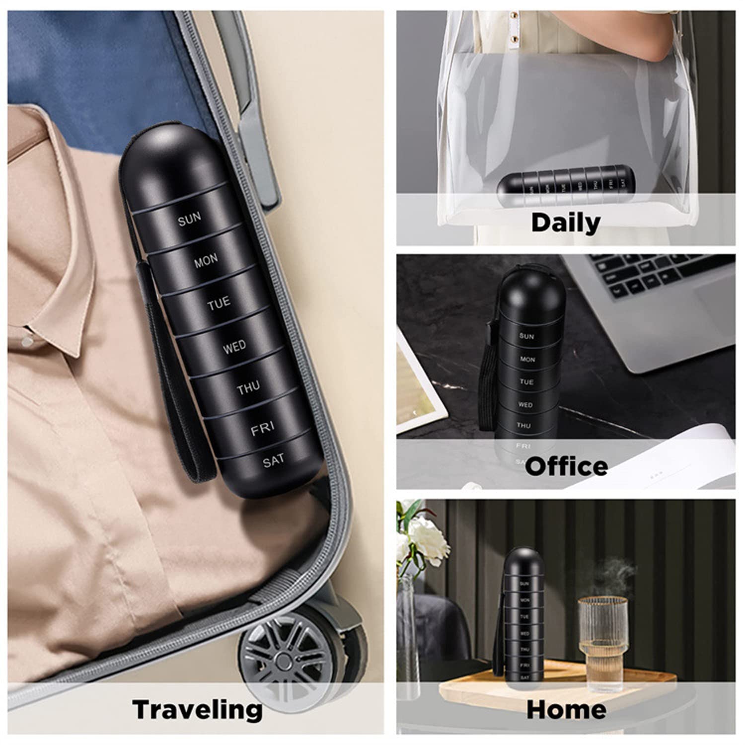 Organizzatore Di Pillole Mensili Extra Large 2 Volte Al Giorno, XL Un Mese 28 Giorni Portapillole Ampm Contenitore Per Portapillole Giornaliero Grandi Scomparti Per Pillole Vitamina Fis - Foto 7