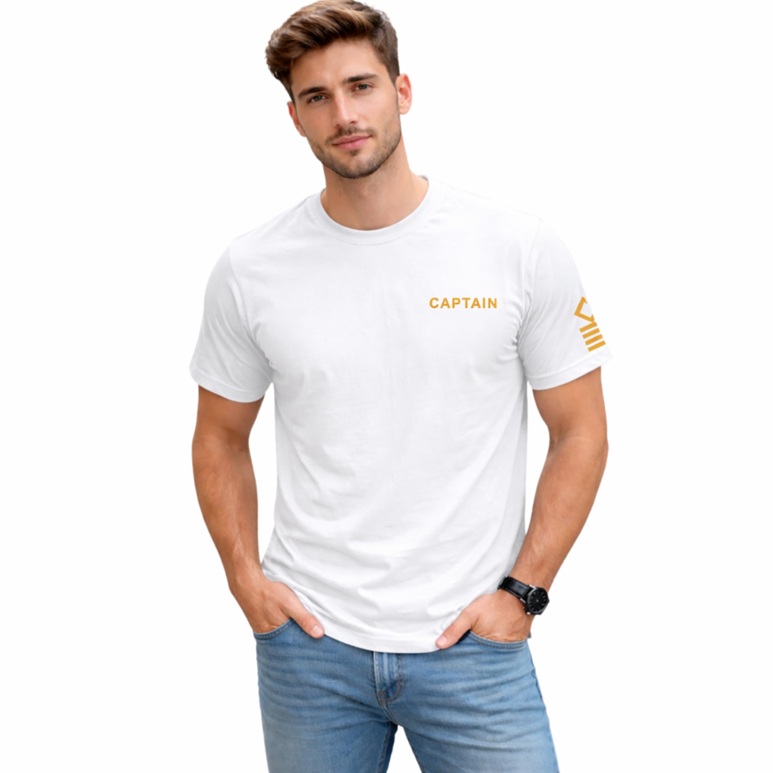Merchant Navy Captain Rank Printed T-Shirt – Bio-Washed 100% Cotton Printing-picture-10