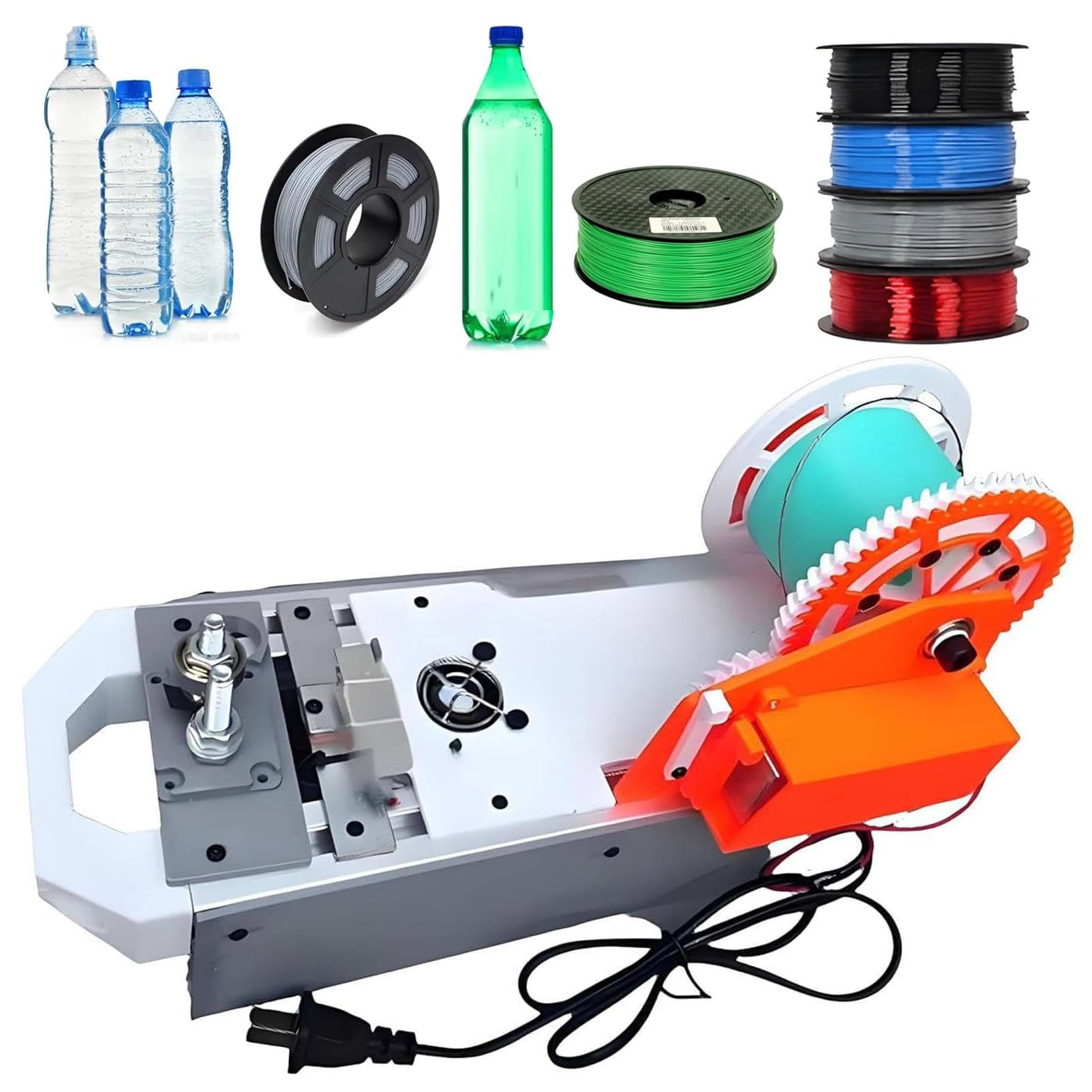 Máquina para fabricar filamentos extrusora de Impresora 3D, máquina Escritorio, Control Temperatura Digital, recicladora Botellas Pet recicladas, familias, Fabricantes Bricolaje White