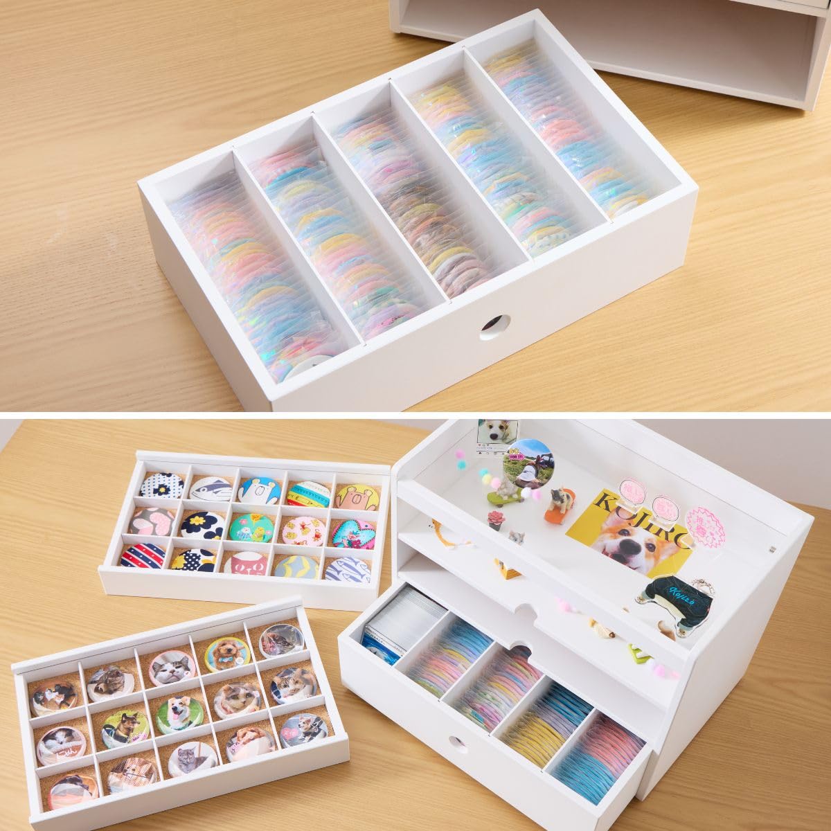 upside DO 推し活収納 iru イル 缶バッジ収納チェスト ホワイト 棚 m56603471848_1.jpg?1745655056