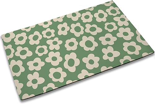 Miniatura 15 de TUBAMQ Felpudo de primavera, tapete geométrico africano de bienvenida, decoración rústica de entrada al aire libre (30 x 17 pulgadas) Geométrico