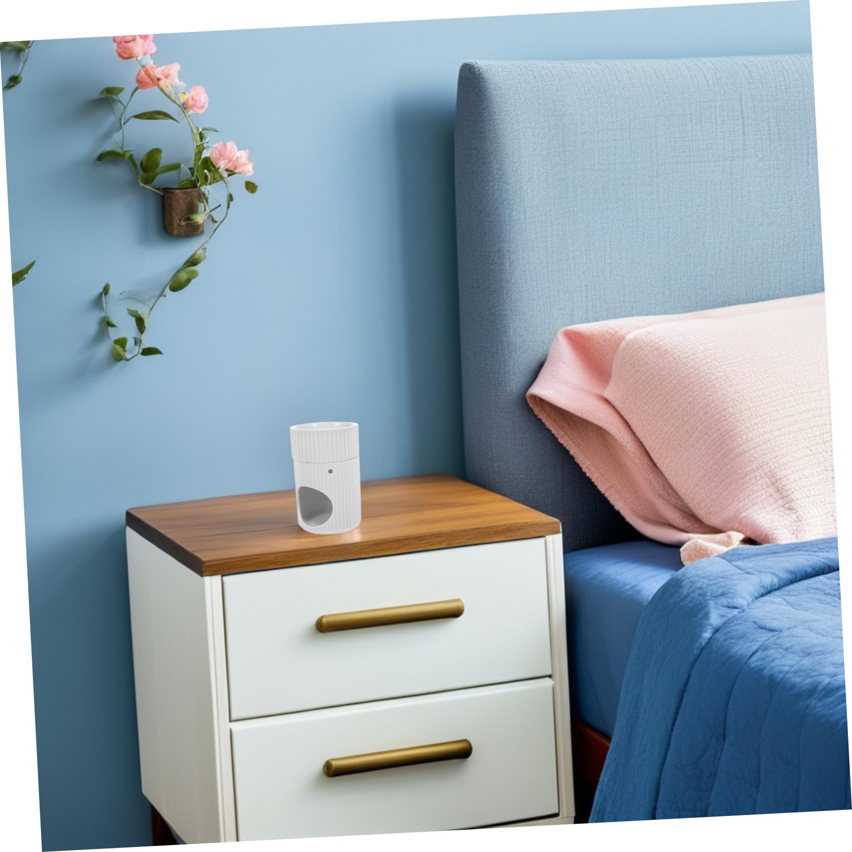 Hemobllo Diffusore per Oli Essenziali in Ceramica Scaldacera per Fragranze Contenitore per Aromaterapia Porta Bruciacera Diffusore di Fragranze per Casa Bianco