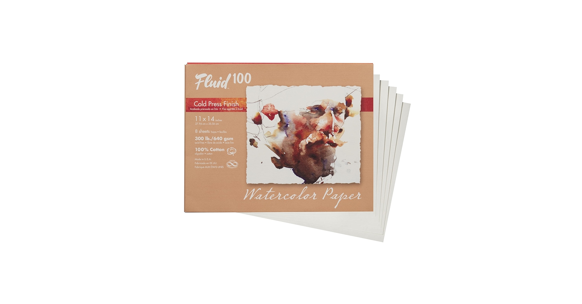 Fluid 100 EZ Block 300lb Cold Press 4X6 10 Sheets