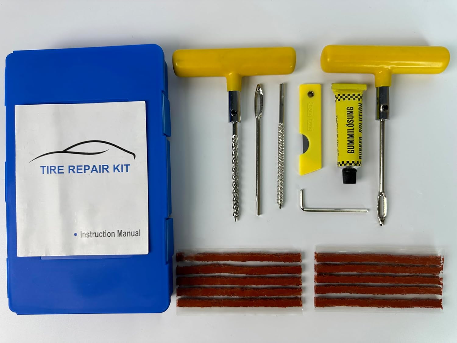 Tire Repair Kit with Plugs, Tire Plug Kit Heavy Duty Professional for Car, ATV, Motorcycle, Truck, Flat Tire Emergency Repair (Boxed Type - 19 PCs)