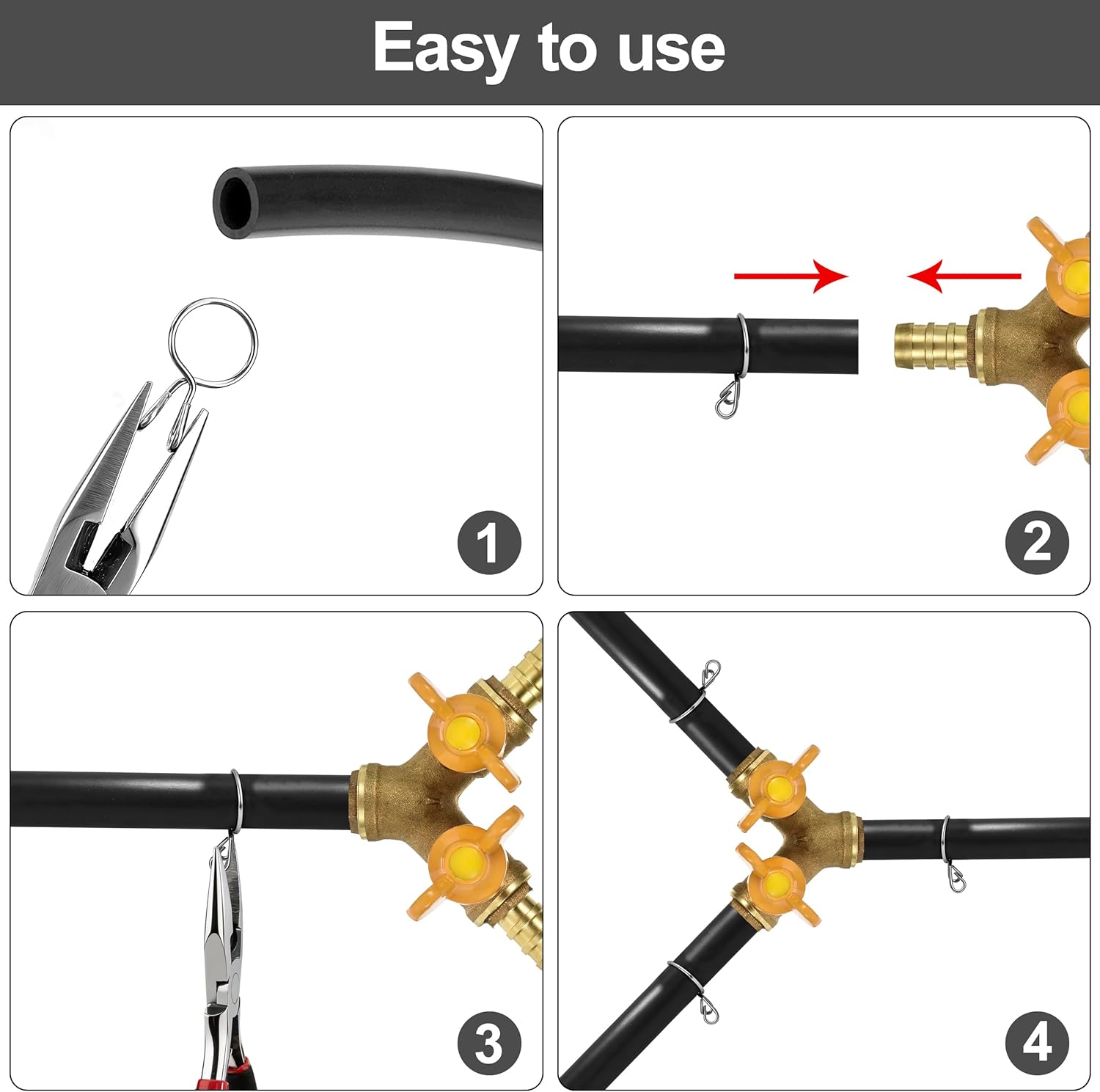 25mm Double Wire Spring Clamp Spring Clip 304 Stainless Steel Hose Clamp Petrol Hose for Car Motorcycle 20pcs