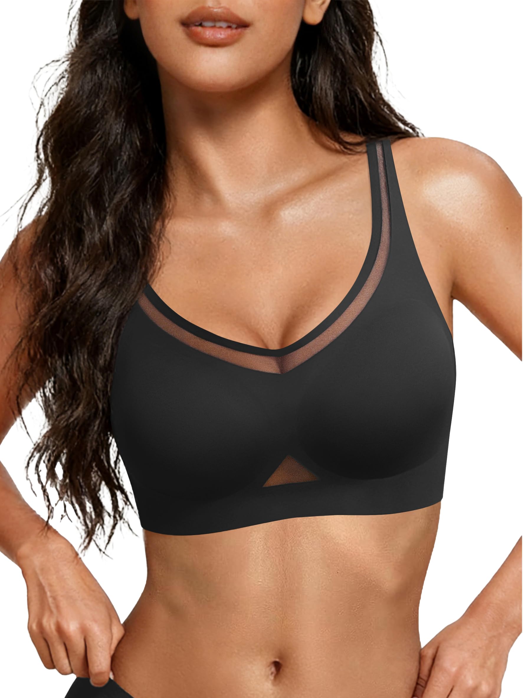 Avidlove Wireless Bras for Women Mesh Full Coverage Jelly Padded Bralette No Underwire Seamless Everyday Bra
