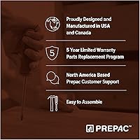 Vista 103 de Prepac Cómoda rústica estilo casa de campo, cómoda negra para dormitorio, cómoda con 5 cajones de 18.5 pulgadas de profundidad x 27.5 pulgadas