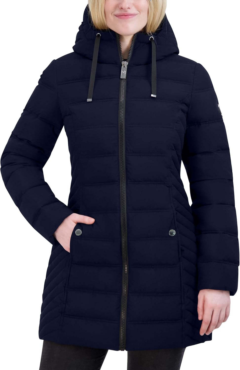 Nautica Women's Stretch Puffer Jacket With Faux Fur Lined Hood – Wind & Water-resistant Winter Coat