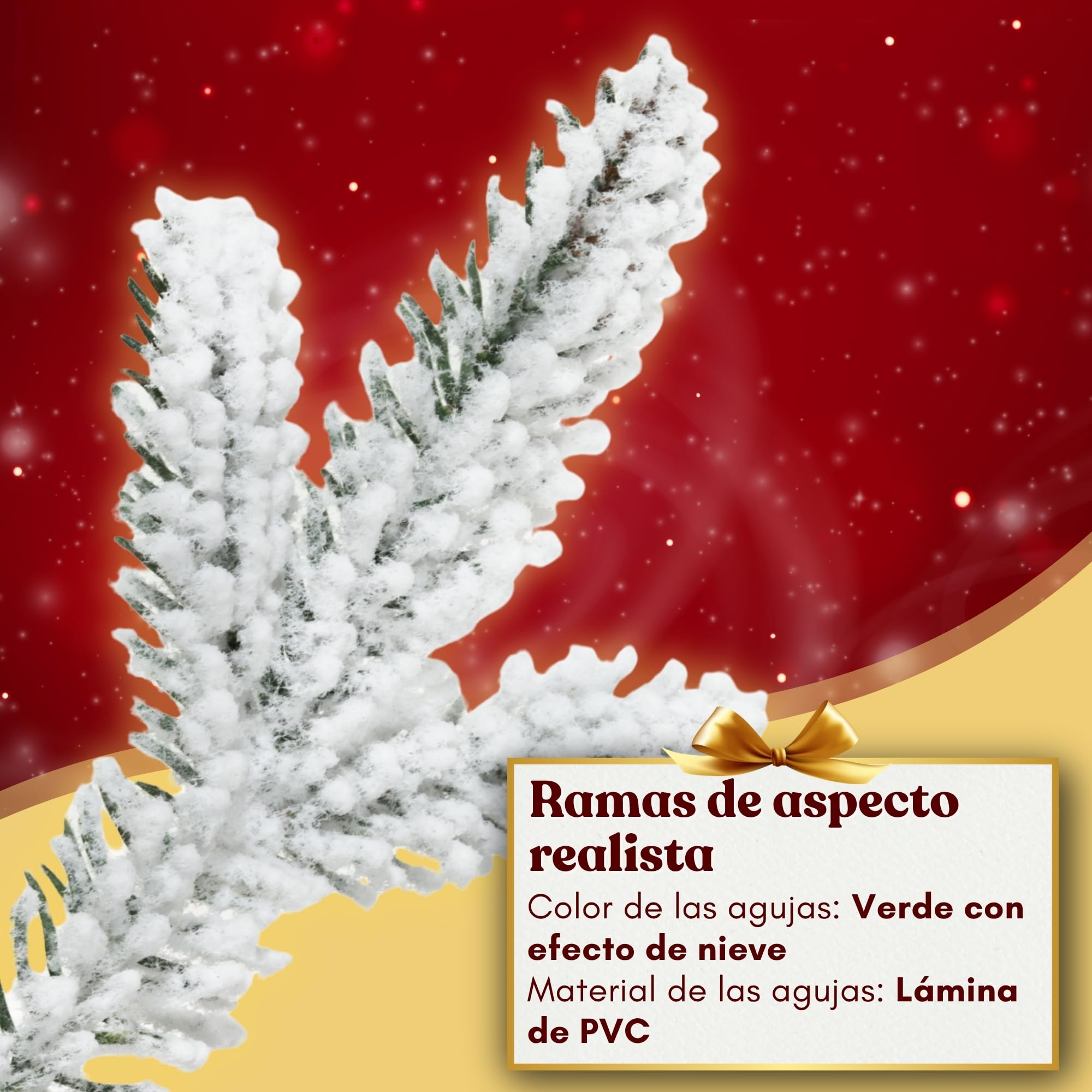 Springos Árbol de Navidad Artificial de 120 cm en Tronco Cubierto de Nieve, Abeto Natural Artificial con 140 Puntas y Soporte de Metal Estable, Aspecto de Nieve, pequeño para decoración de Invierno